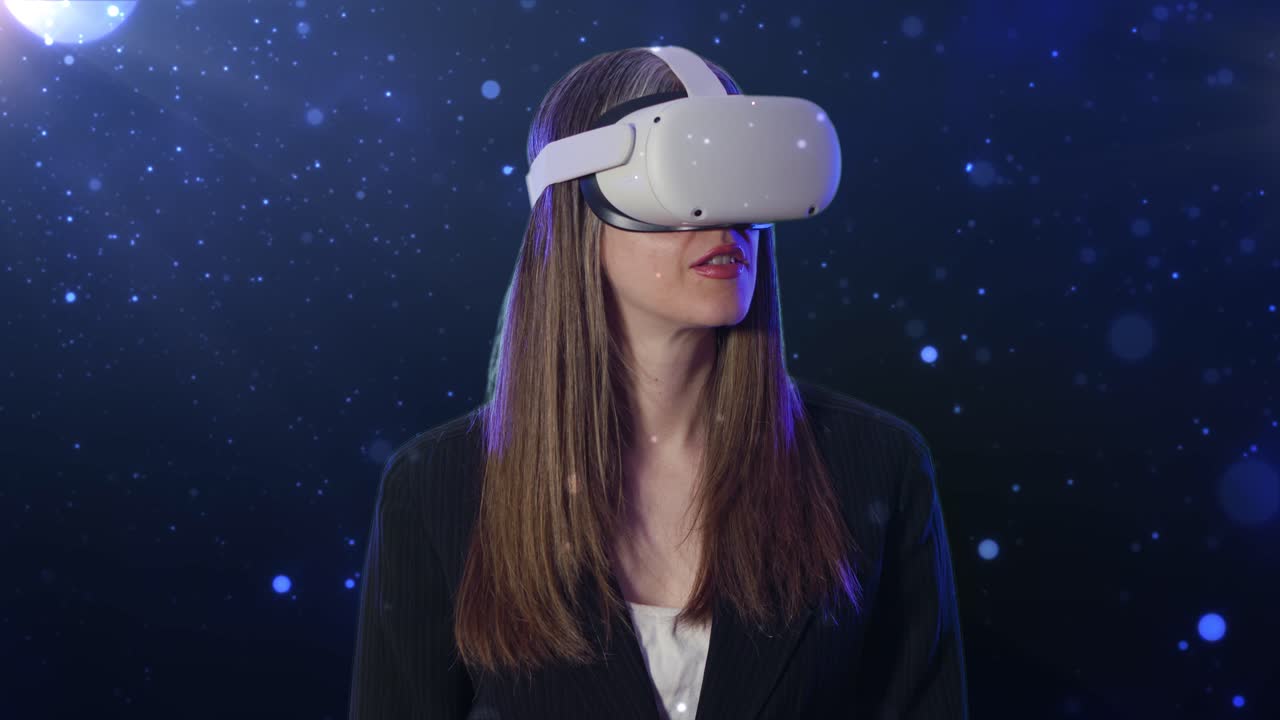 Woman is mesmerized by virtual reality