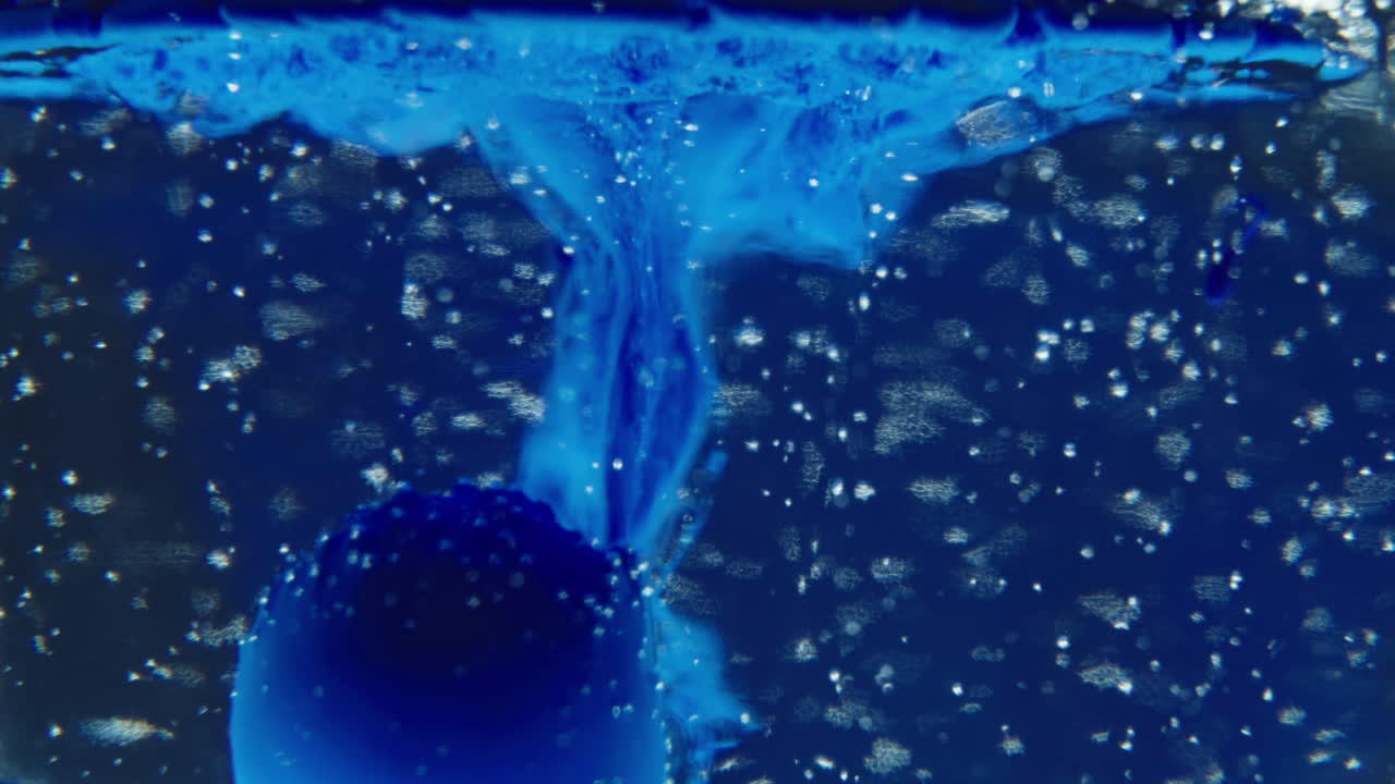Blue Ink Droplet in Water