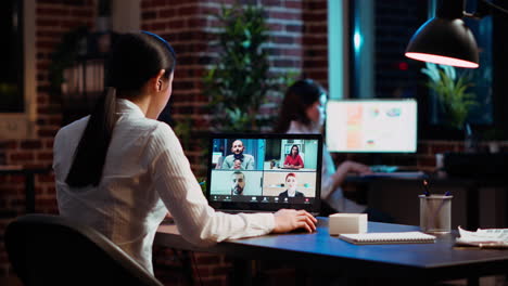 staff member discussing with members of board of directors during videocall