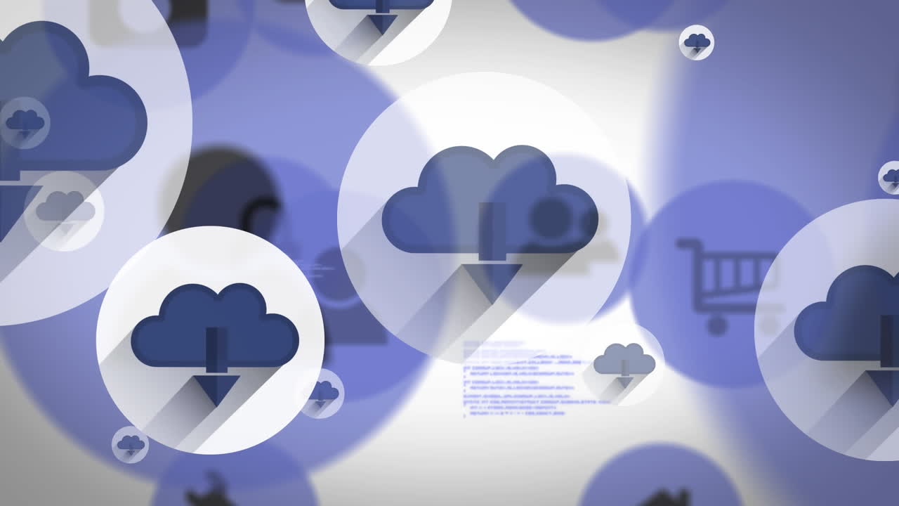 animación de iconos de medios en un fondo blanco