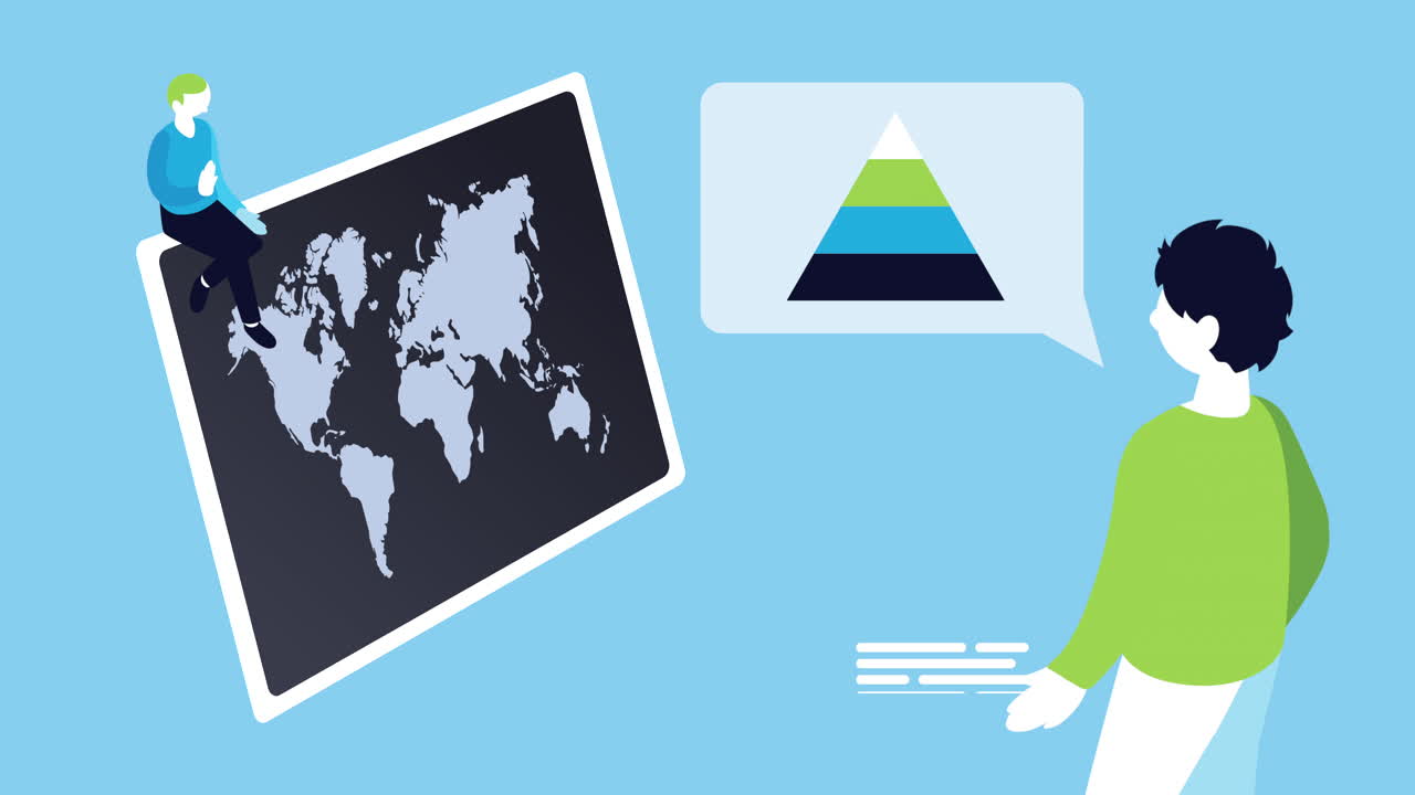 discusión global con presentación de gráficos de pirámide