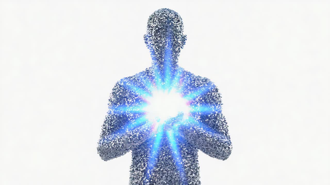 Abstract Human Figure with Light Energy