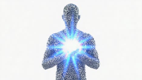 abstract human figure with light energy