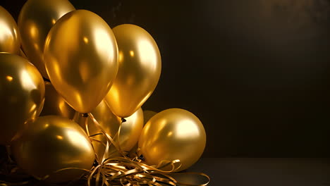 gold balloons arranged on a table