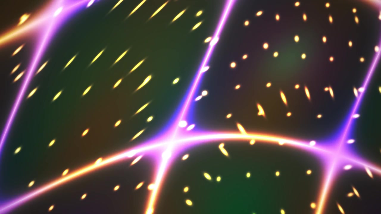 Sfondo Astratto Dinamico con Linee al Neon Luminose e Punti Scintillanti