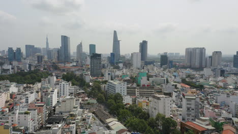 aerial view of ho chi minh, high view to downtown