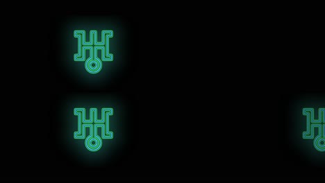 Green-Japan-icon-pattern-with-led-light-in-club-style