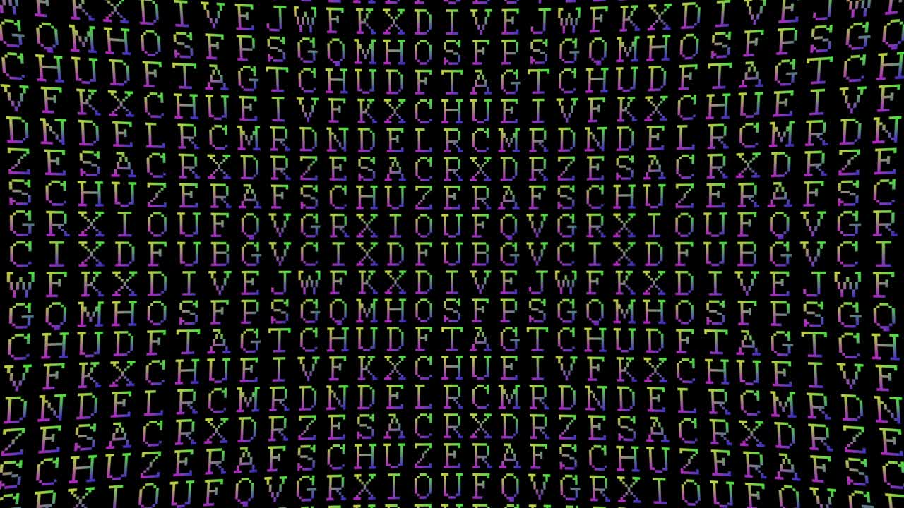 letras del alfabeto patrón de gradiente rgb fondo animado