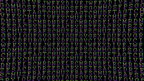 letters of the alphabet rgb gradient pattern animated background