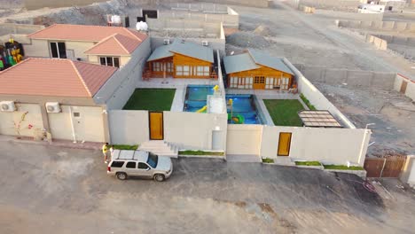 newly built houses with working pool playground