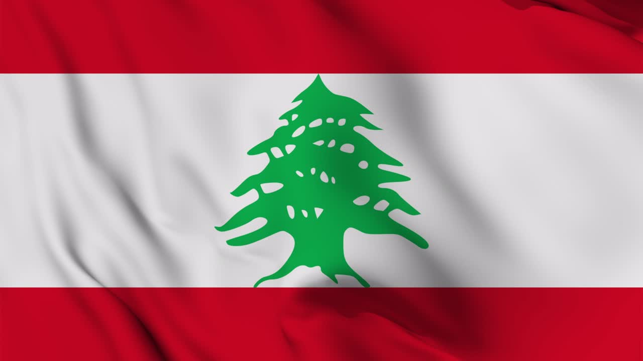 Lebanon flag seamless waving animation
