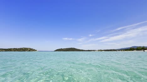 Clean-blue-flag-beaches-of-Halkidiki-Peninsula,-Greece