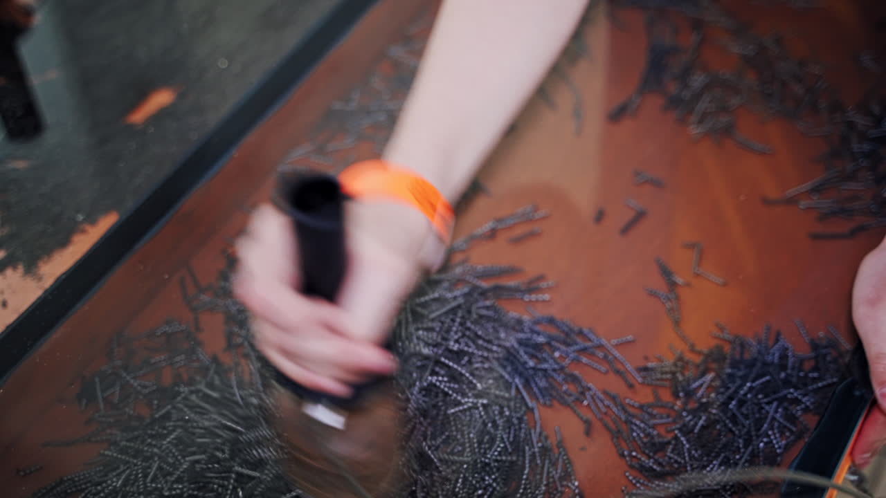 Educational experiments with a magnetic field. A child plays in a science center.