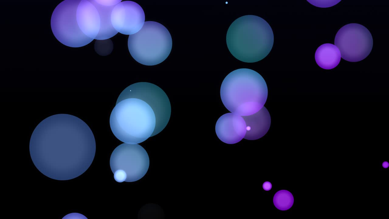 다채로운 애니메이션 원, 입자, 밝은 배경, 4k
