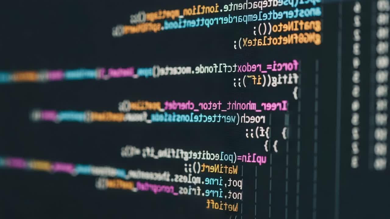 Dynamic Code Snippet Display: A Close-Up View of Programming Syntax and Functions in Action, Showcasing Colorful Elements of Modern Coding Techniques