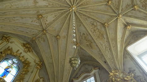 richly decorated ceiling vault in a historic medieval chape