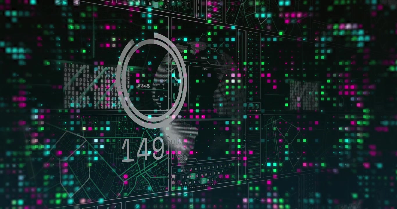 Animation of data processing over globe