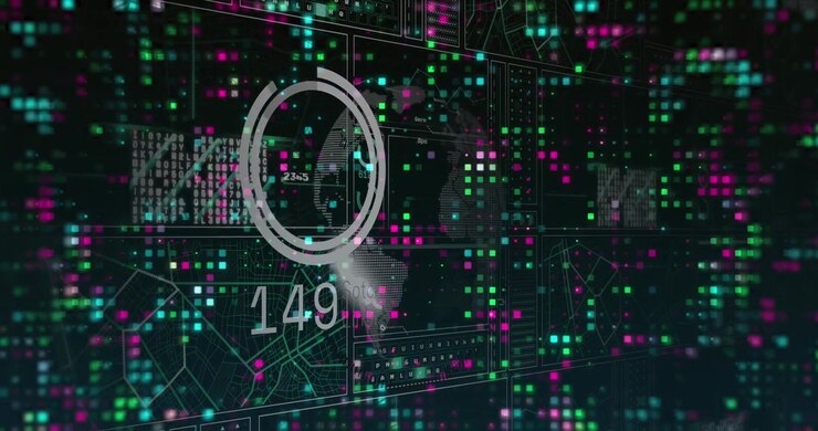 Animation of data processing over globe