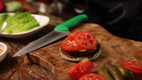 preparing a delicious vegetarian burger