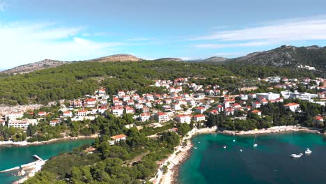houses on beautiful coastline of a dalmatia island in croatia
