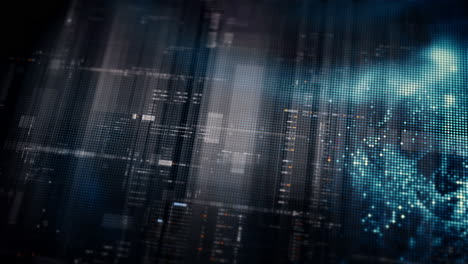 abstract particle motion with vibrant colors, digital flowing particles, vr, futuristic sci-fi, tech innovation, and immersive cyber space background