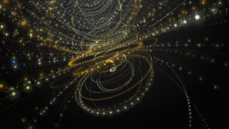 animación futurista con objeto de rayas de partículas en cámara lenta, 4096x2304 bucle 4k