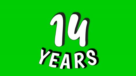 14-years-digit-animation-motion-graphics-on-green-screen