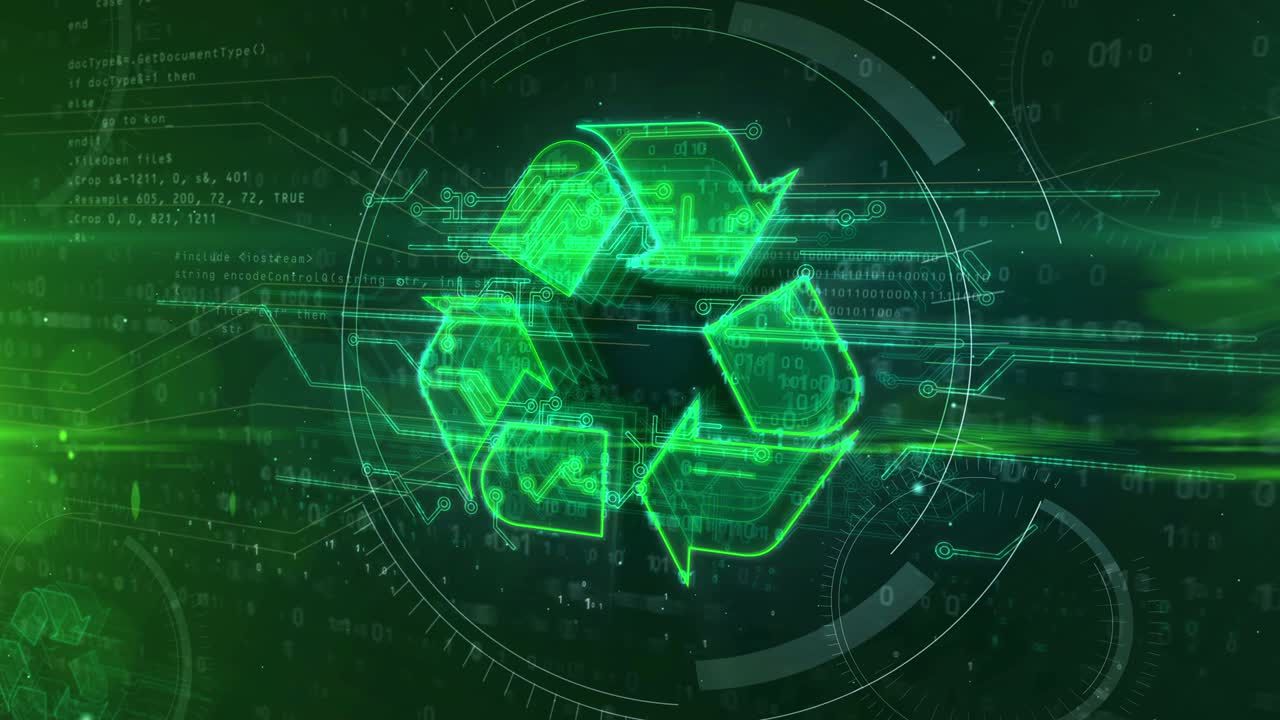 símbolo de reciclaje animación abstracta