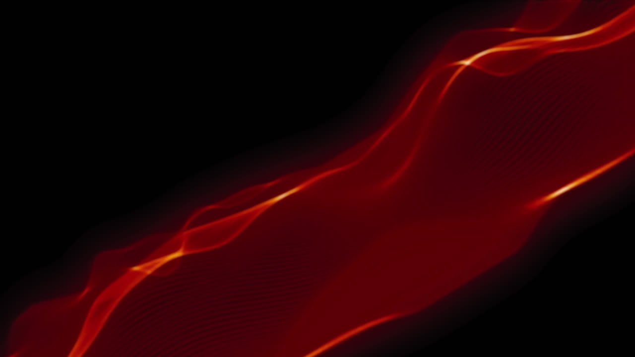 검은색 배경의 복사 공간에 반대하여 움직이는 빨간색 디지털 파동의 애니메이션