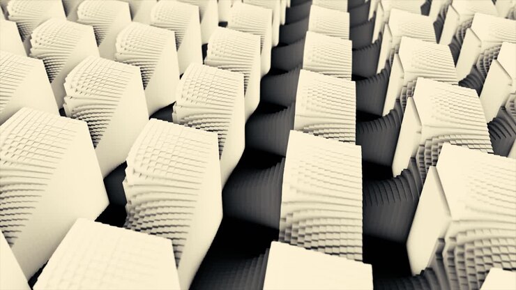 Abstract Geometric Pattern with White and Gray Cubes