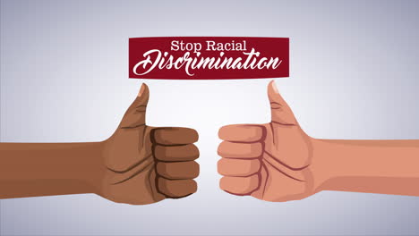 detener la campaña de racismo con manos interraciales