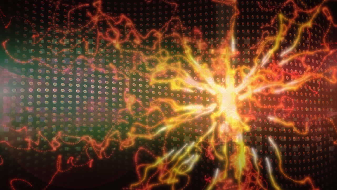анимация огнеподобных форм на темном фоне с точками
