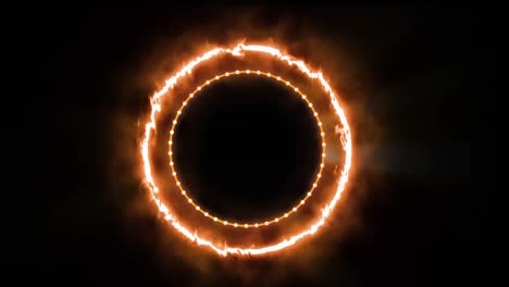 animaciones de formas brillantes amarillas en movimiento sobre un fondo negro