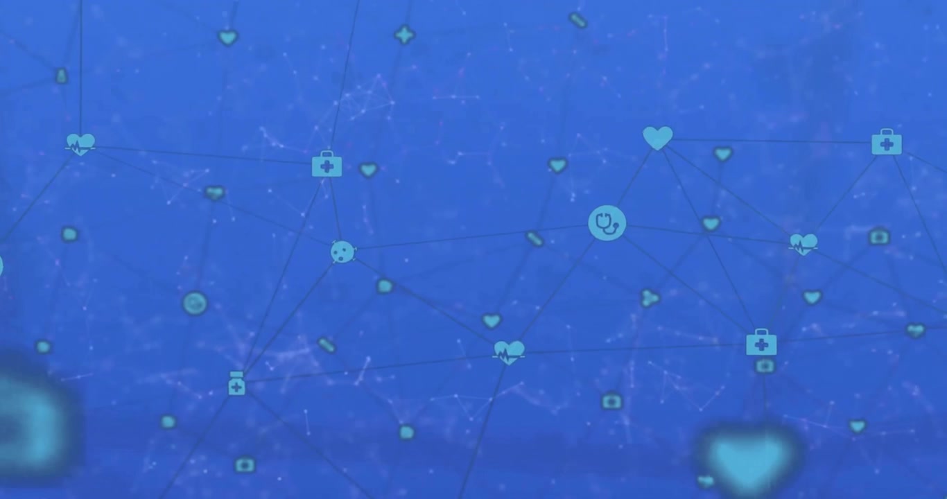 Animação de globo de rede de conexões com ícones