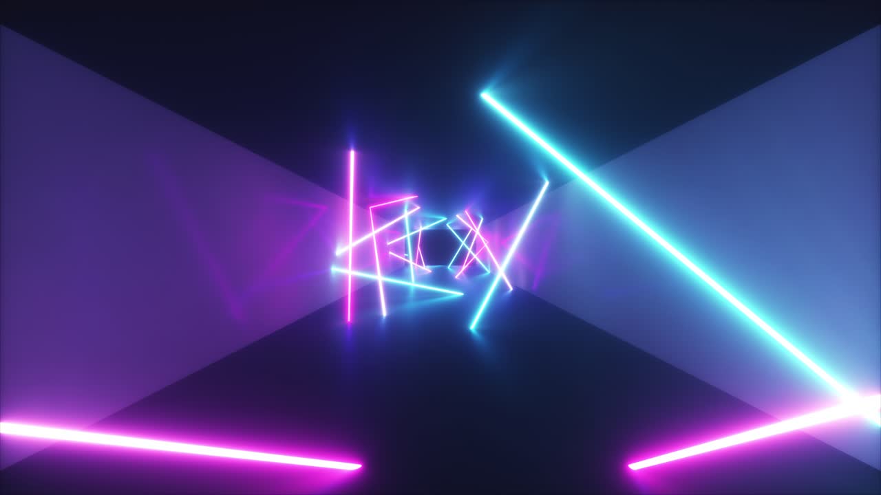 túnel de neón brillante