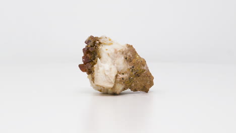 close view of vanadinite on barite mineral