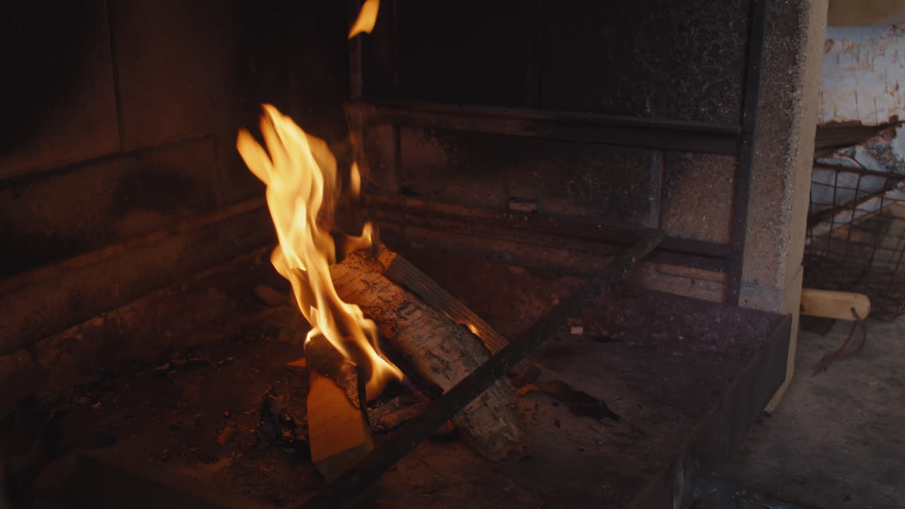 Beautiful Fire in the Fireplace