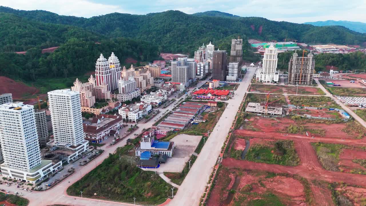 Aerial view of Boten city in Laos located in Luang Namtha Province, situated on the China–Laos border