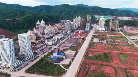 aerial view of boten city in laos located in luang namtha province, situated on the china–laos border