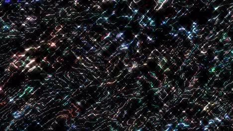 líneas abstractas forma coloridos puntos de luz parpadeantes, fondo negro