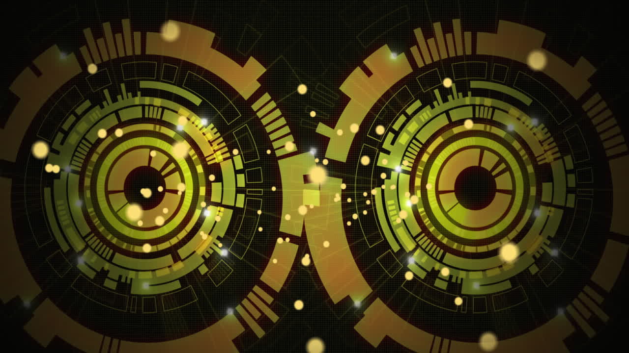 animación de puntos brillantes de luz sobre escaneos de alcance