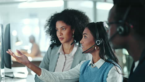 business people, teamwork and call center