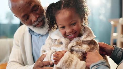 a heartwarming moment between grandparents and grandchild