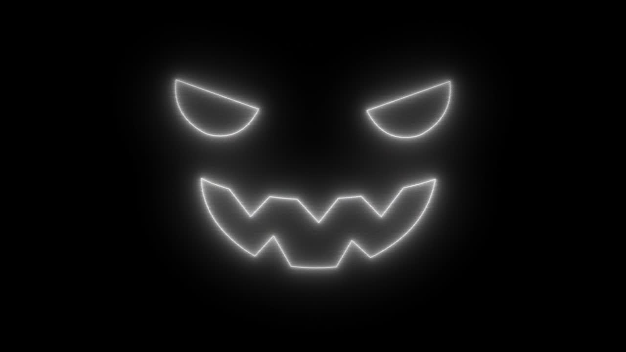 Halloween animation silhouette of halloween jack flickering on black screen