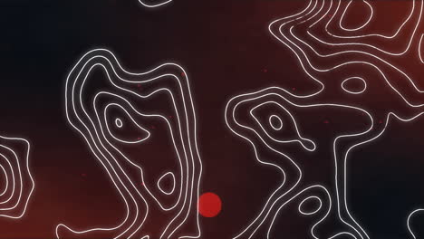 animación de una red de líneas blancas del mapa sobre manchas rojas