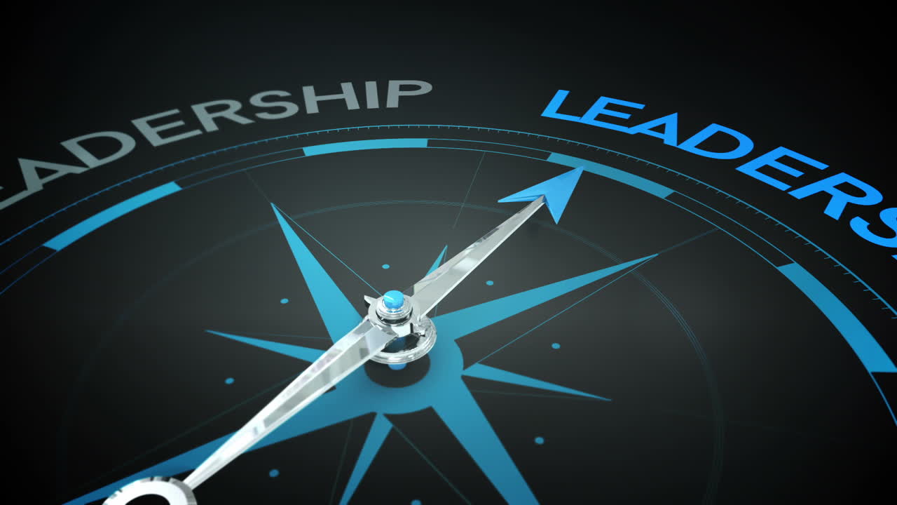 Compass pointing to leadership