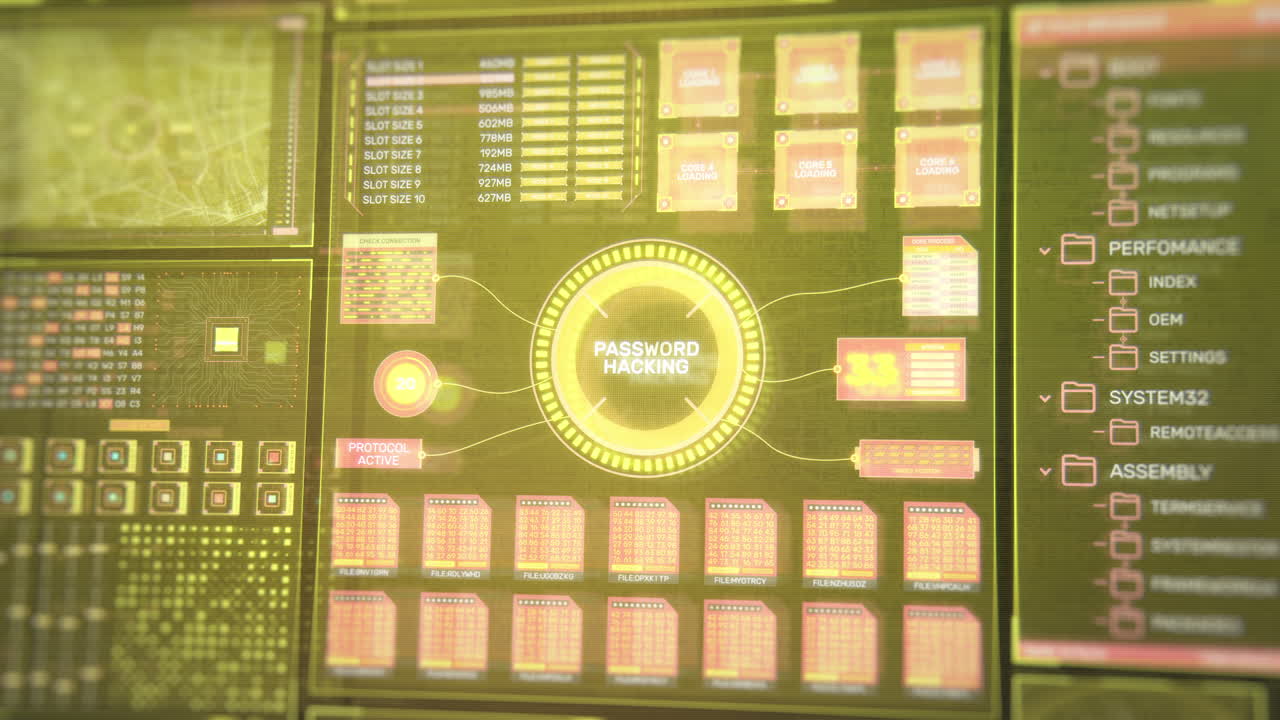 Futuristic Password Hacking Interface