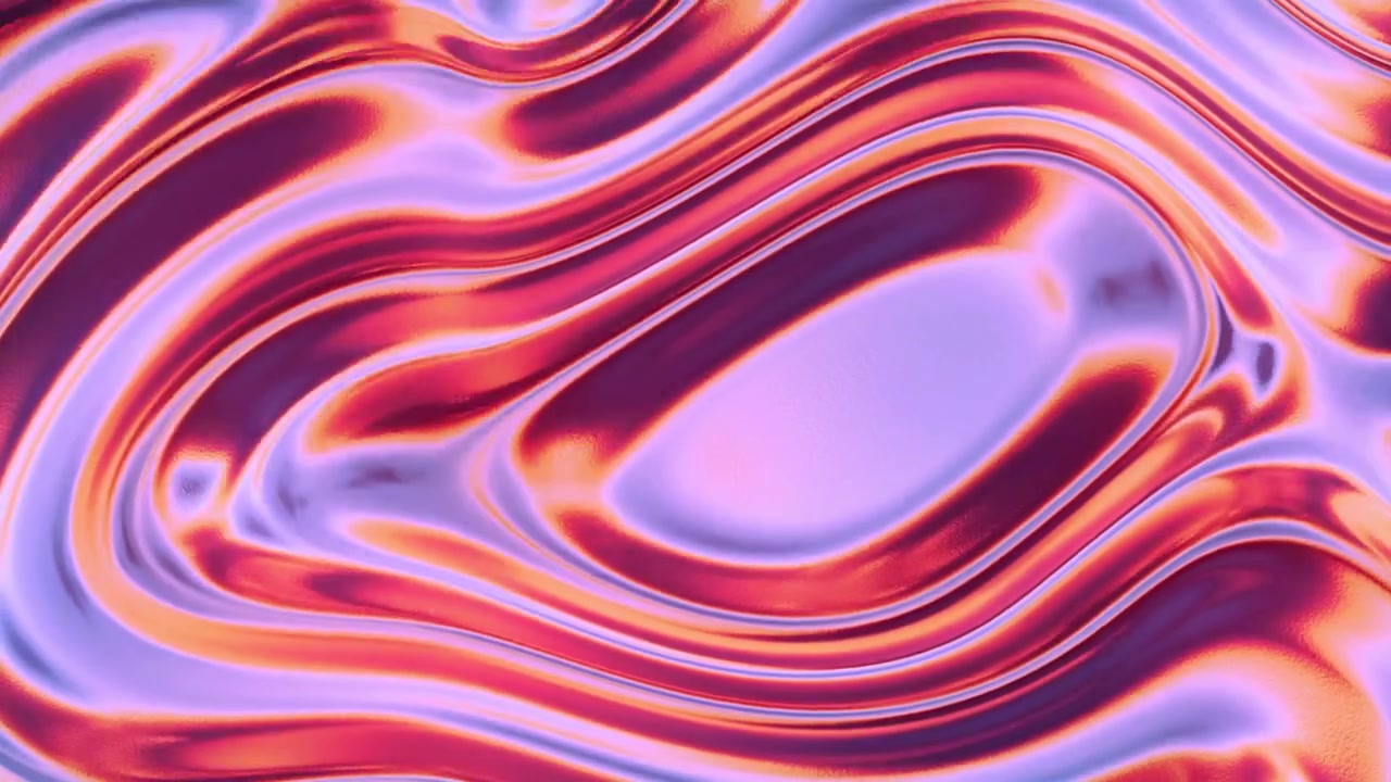 Dynamic Abstract Liquid Waves with Iridescent Purple and Orange Colors
