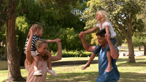 Happy-family-in-the-park-together