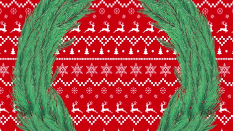 una corona de navidad moviéndose contra un fondo negro.
